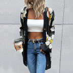 Ladies' Long Sleeve Floral Sweater Cardigan
