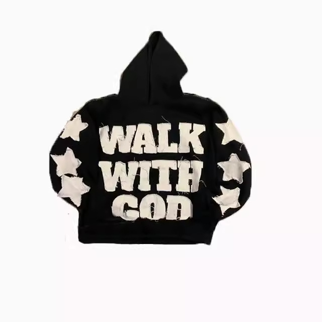 Star Letters Embroidered Hoodie | Streetwear
