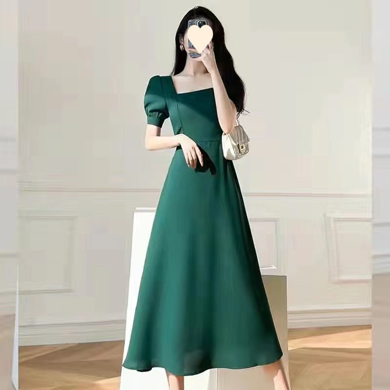 2023 Summer Women's Tea Dress - Elegant Long Black Dress