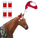 Christmas Horse Hat and Leg Warmer Set | Embroidered Cap