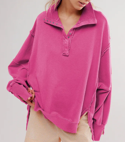 Sleeve Split Lapel Sweater