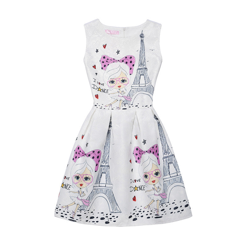 Girls' Summer Dress 2017 - Printed A-Line Style