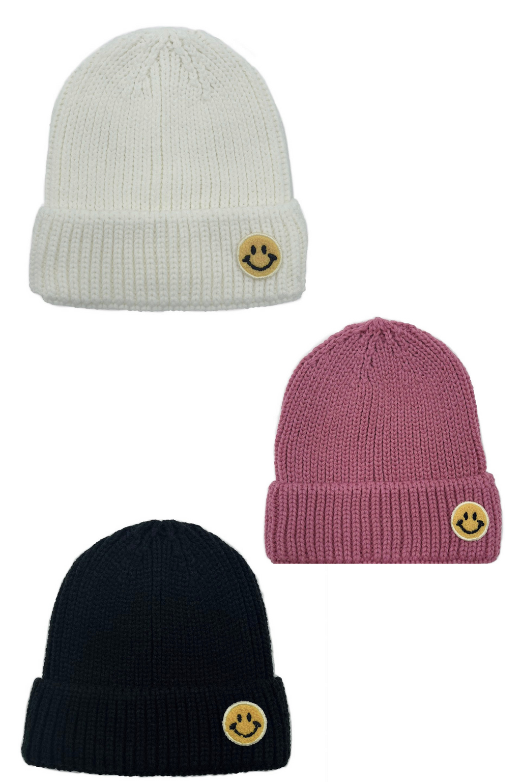Happy Face Beanie | Embroidered Cap