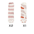 Cute Thick Coral Fleece Cat Paw Socks for Women
