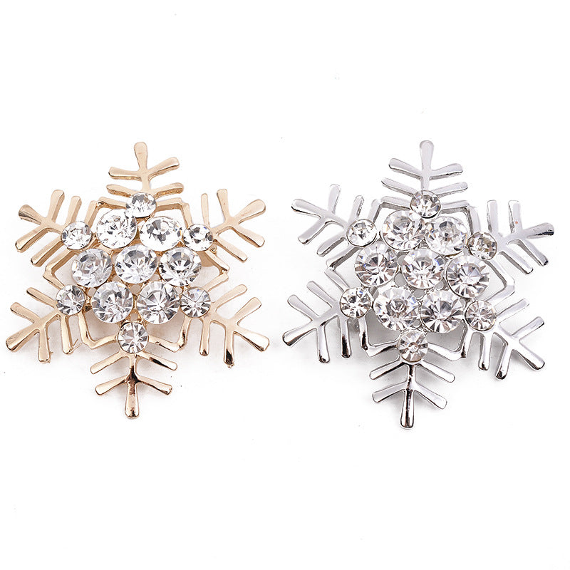 High-End Alloy Christmas Snowflake Brooch Gift