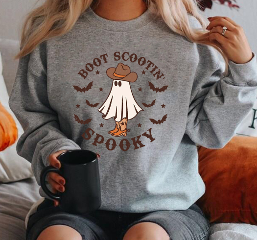 Cowboy Ghost Halloween Hoodie - Boot Scootin Spooky | Streetwear
