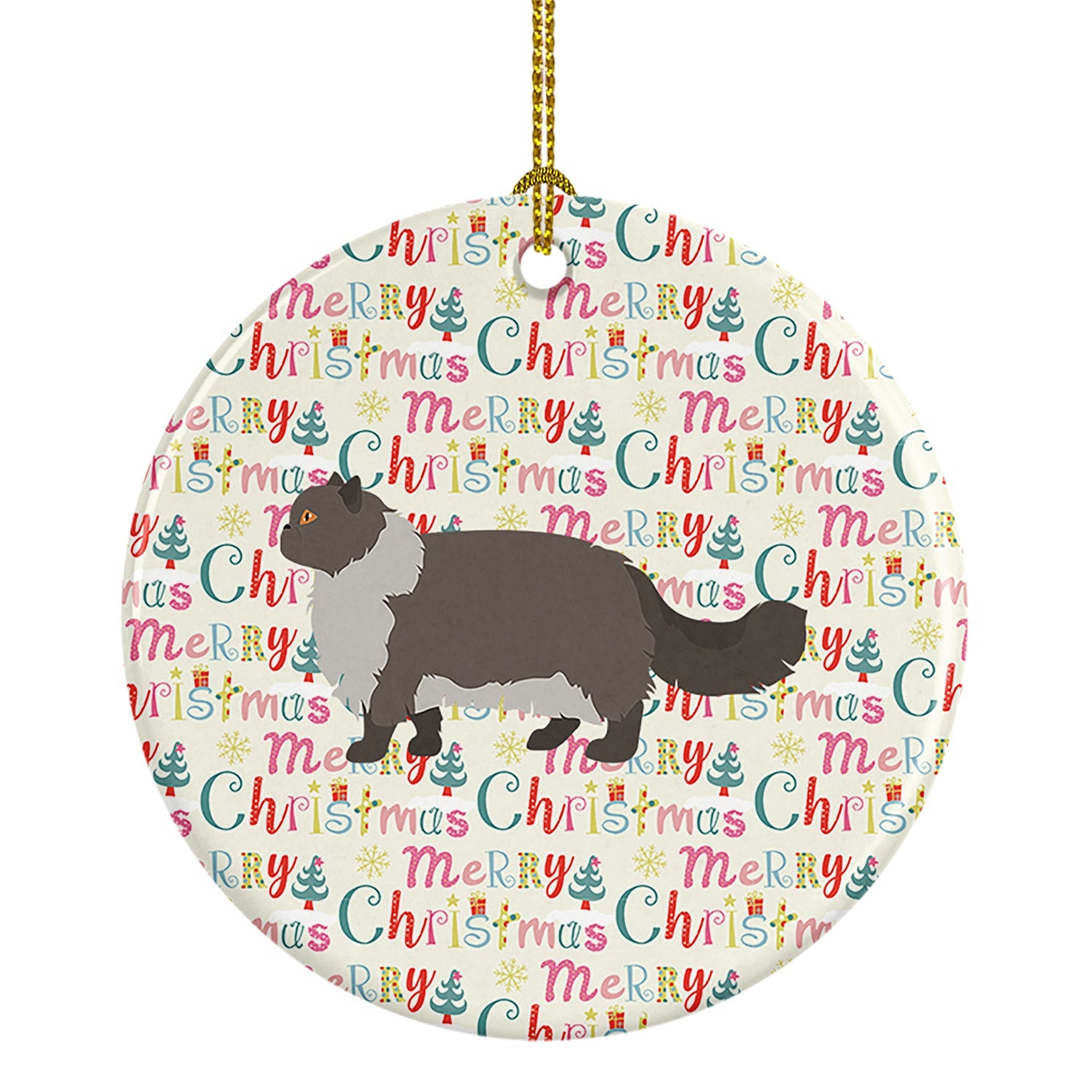 Persian Modern #2 Cat Christmas Ceramic Ornament