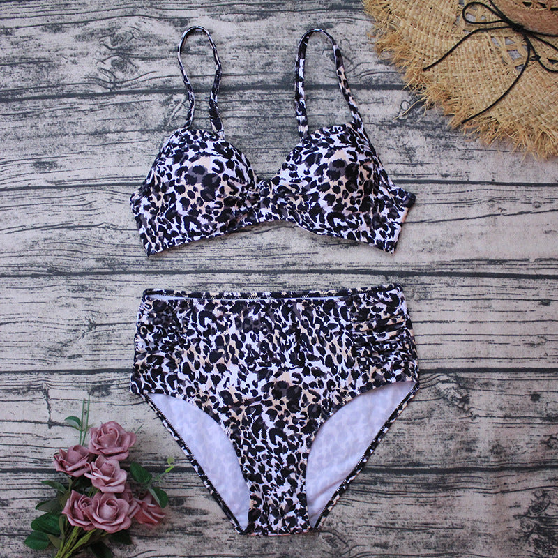 Adjustable Leopard Print Bikini with Underwire Support
