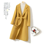 Korean Style Women's Loose Lace-up Wool Coat 2023
