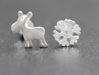 Christmas Reindeer Asymmetric Stud Earrings