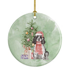 Cocker Spaniel English Black Parti Christmas Presents and Tree Ceramic Ornament