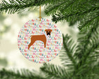 Boxer Merry Christmas Ceramic Ornament