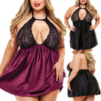 Plus Size Sexy Lace Baby Doll Lingerie Sleepwear