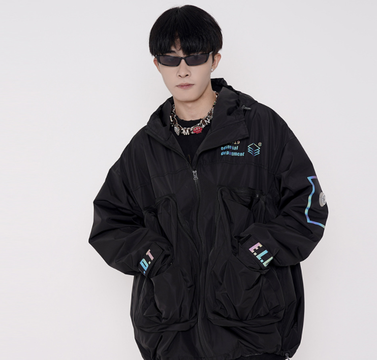 Men's Workwear Jacket with Laser Reflective Letters