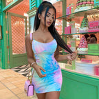 Summer Women's Fashion Off-Shoulder Printed Dress