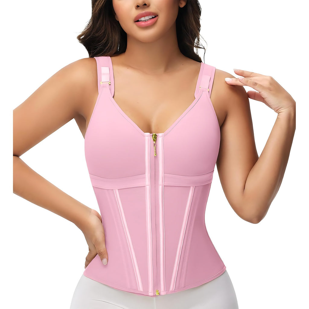 Mesh Waist Slimming Three-Breasted Corset