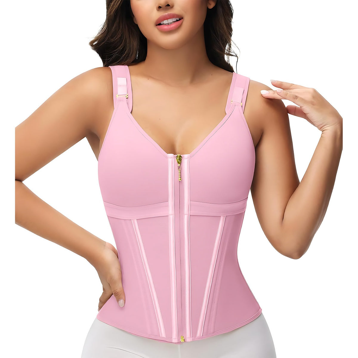Mesh Waist Slimming Three-Breasted Corset