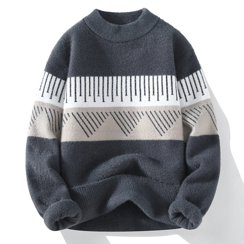 Men's New Half Turtleneck Faux Mink Cashmere Sweater