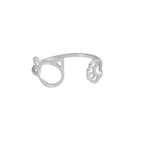 Stainless Steel Cat and Paw Open Ring
