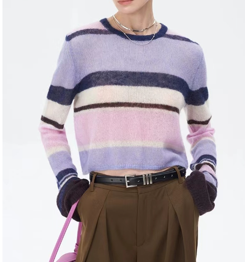 Irregular Striped Sweater for Men and Women