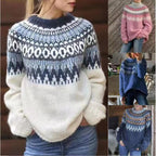 Vintage Floral Knit Sweater for Women - In Stock