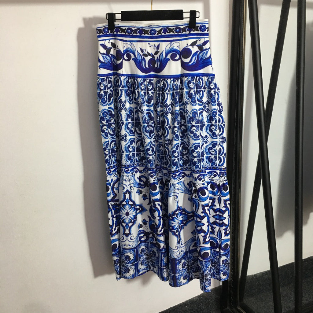 2023 New Floral Print Crop Top & High Waist Skirt