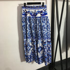 2023 New Floral Print Crop Top & High Waist Skirt