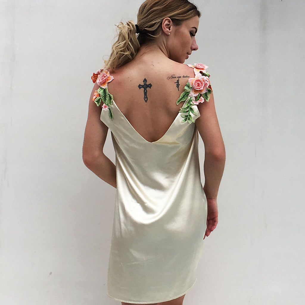 LIVA Embroidered Sleeveless Dress and Nightgown
