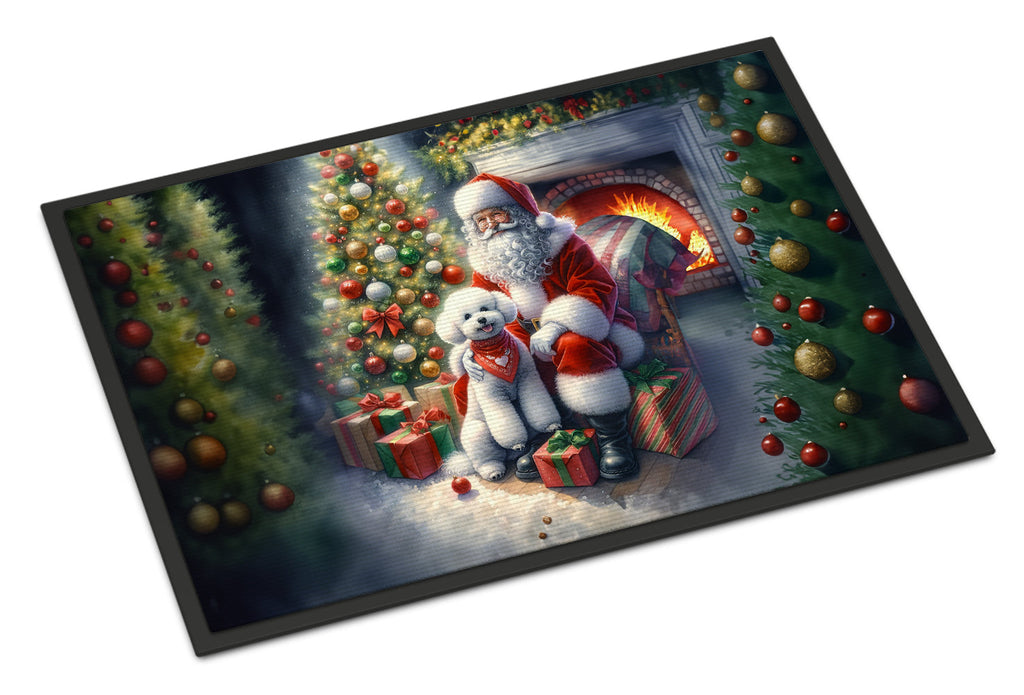 Bichon Frise and Santa Claus Doormat