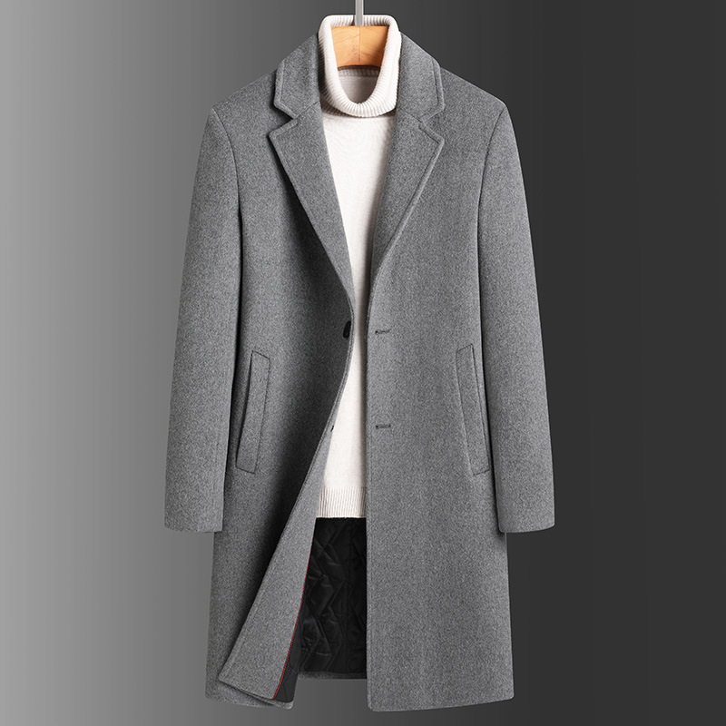 Men's Slim Fit Wool Trench Coat