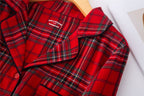Christmas Couple Flannel Brushed Red Plaid Pajamas