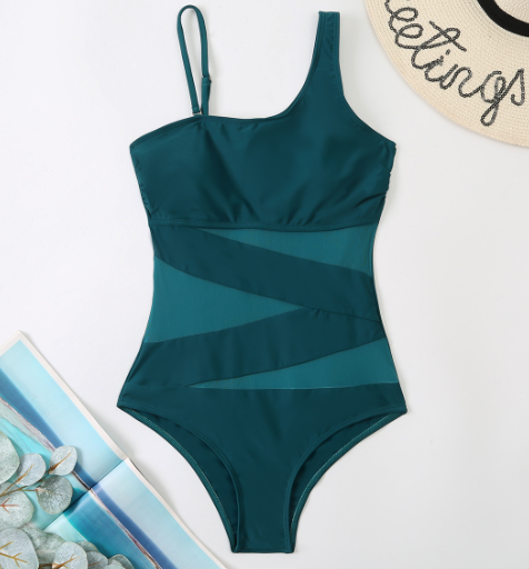 2022 New Women's Mesh One-Piece Swimsuit with Straps