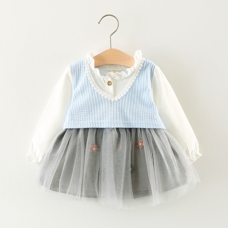 Children's Dress with Mesh Fabric
