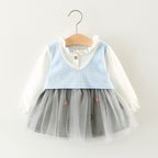Children's Dress with Mesh Fabric