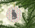 British Semi Longhair Cat Christmas Ceramic Ornament