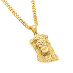 Abstract Jesus Face Pendant Necklace