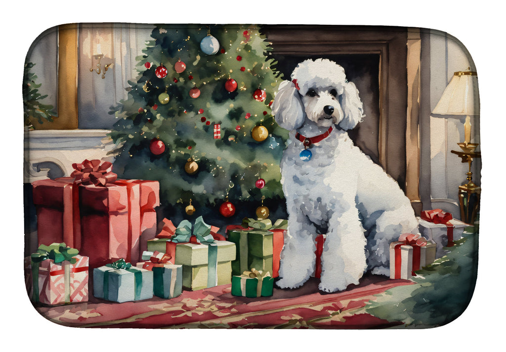 Poodle Cozy Christmas Dish Drying Mat