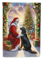 Flat-Coated Retriever and Santa Claus Garden Flag