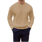 Men's Knitted Sweater with Twisted String Design