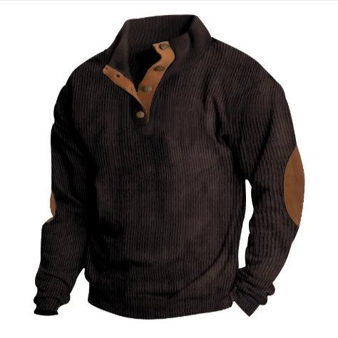 Men’s Stand-Collar Striped Pullover Sweatshirt | Streetwear