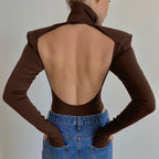 Winter Women's Sexy Cut-Out Backless Bodysuit