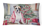 White Boxer Christmas Throw Pillow