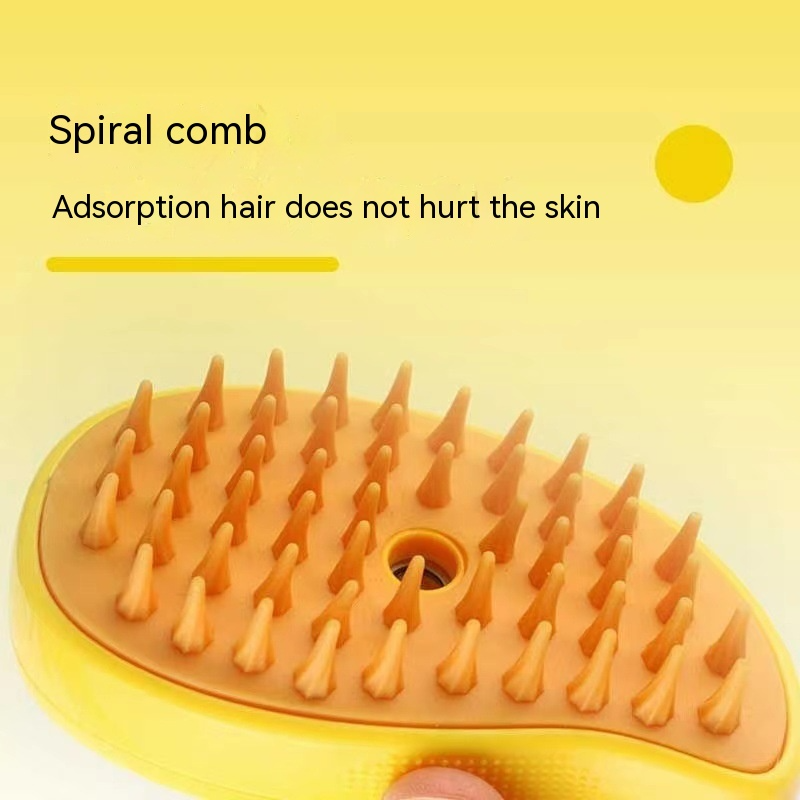 3-in-1 Steamy Pet Grooming Brush for Cats & Dogs, Electric Massage Comb with Silicone Bristles, Removes Loose Hair & Dander, Reduces Shedding, Rechargeable