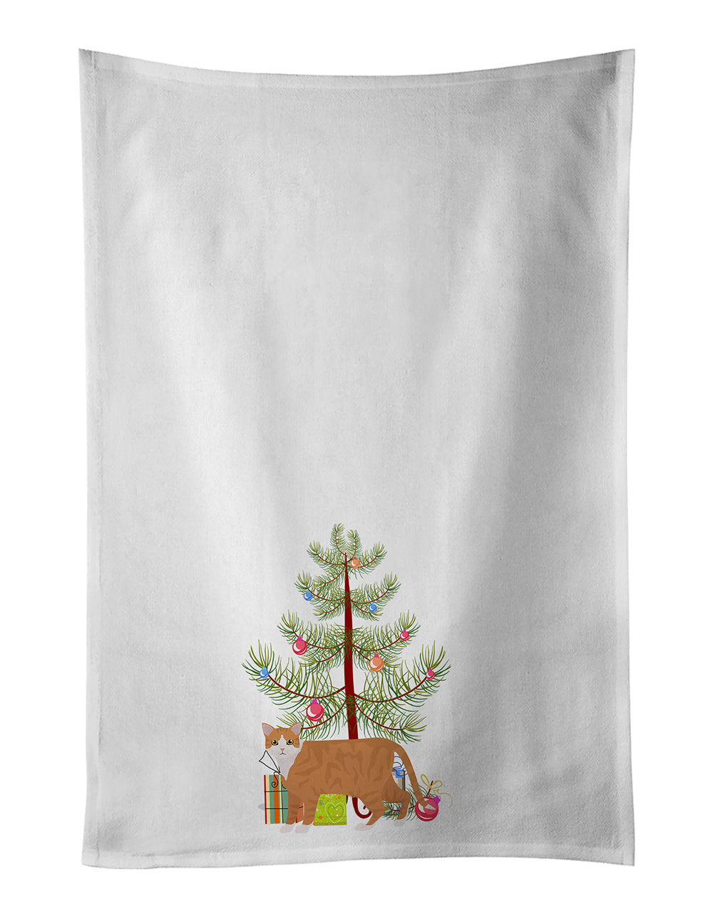 European Shorthair Cat Christmas Kitchen Towel Set of 2