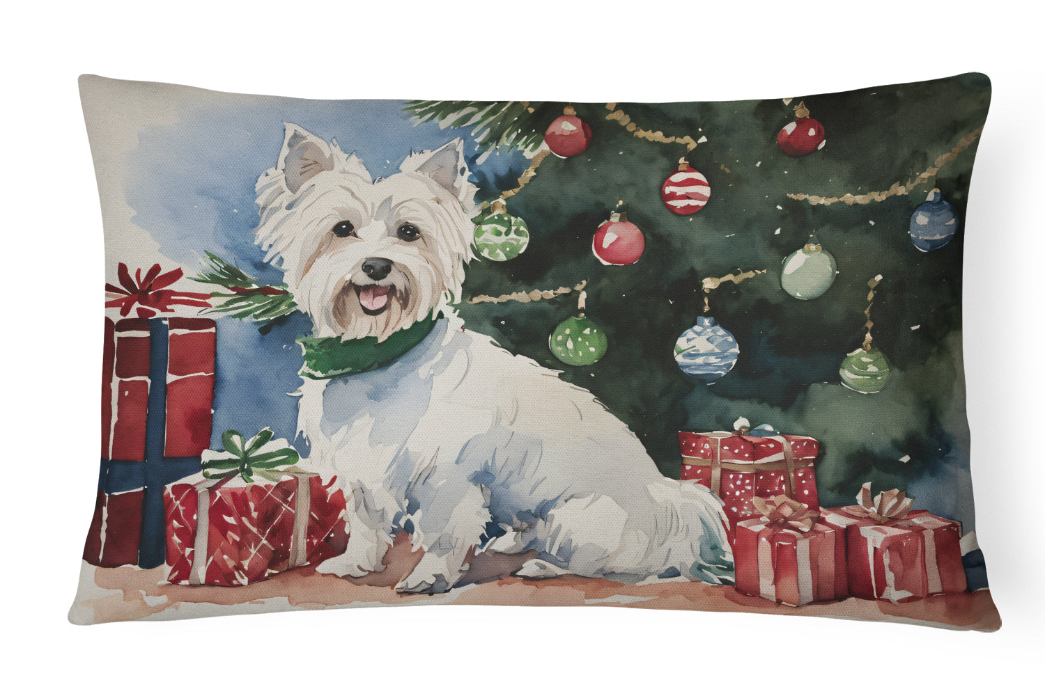 Westie Christmas Throw Pillow