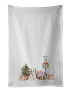 Beagle Tricolor Excited Pair with Christmas Wonderland Kitchen Towel Set of 2