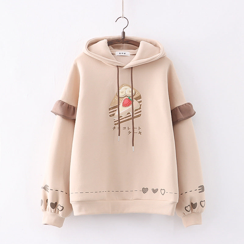Casual Plush Hooded Sweater for Women