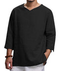 Men's Casual 3/4 Sleeve Loose Pullover Shirt | Streetwear
