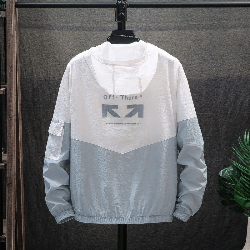 Men's Summer Thin Breathable Sunscreen Hooded Jacket