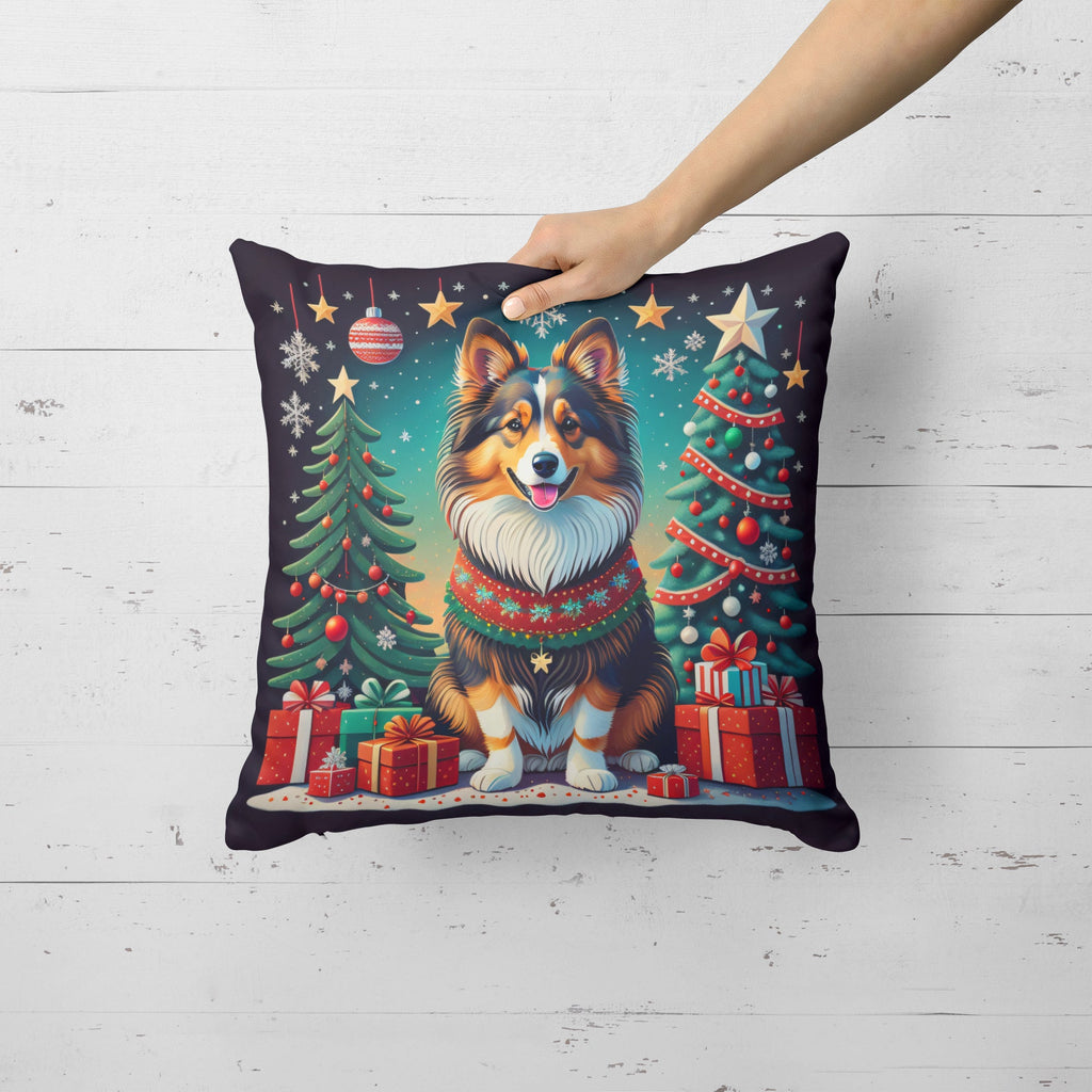 Sheltie Christmas Throw Pillow